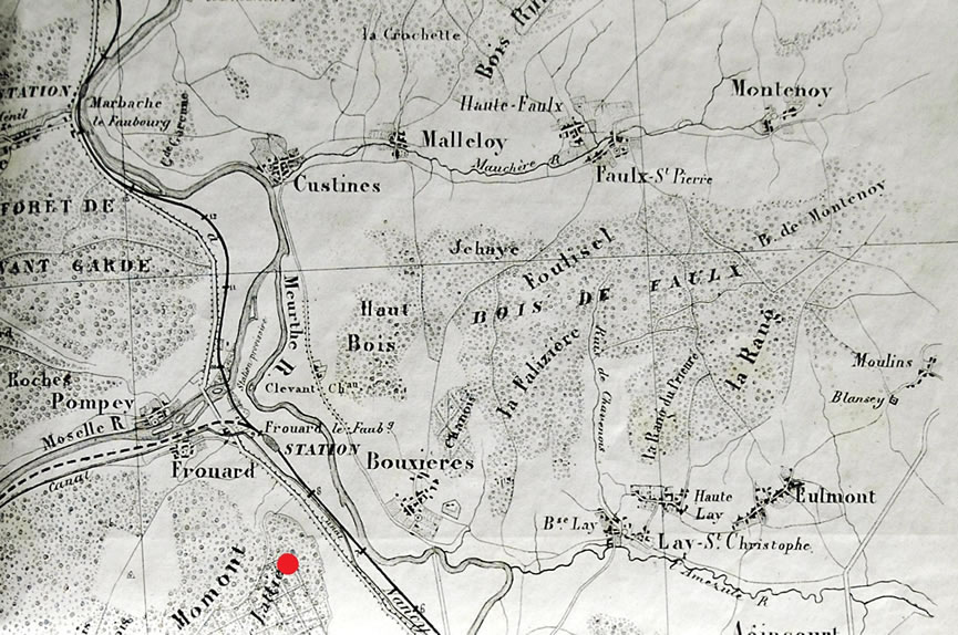 Carte de la région de la batterie de l'Éperon