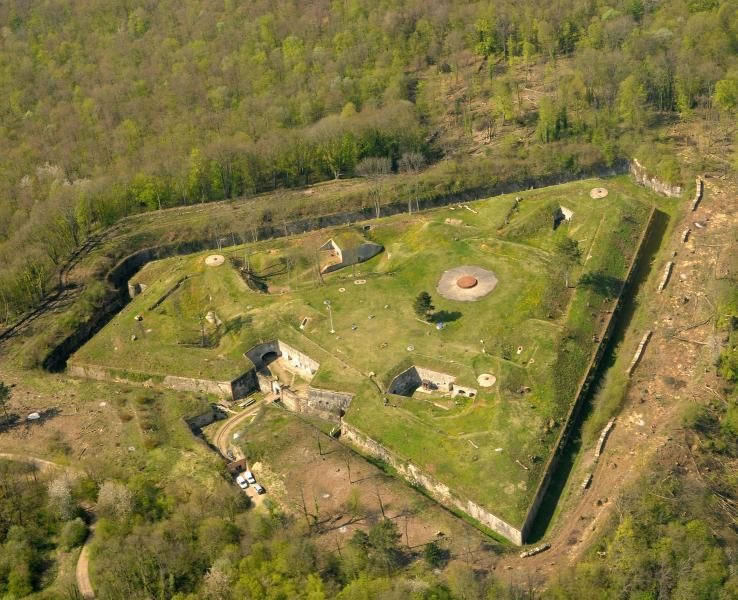 La batterie de l'Éperon vue du ciel