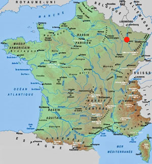 carte de France situant Pompey