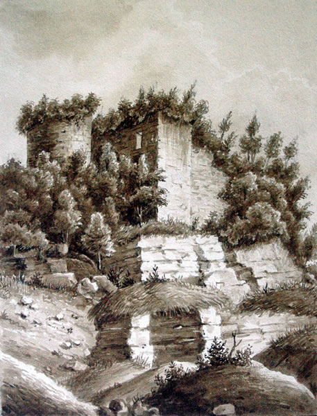 Les ruines du château de Frouard en 1850 Les ruines du château de Frouard en 1850