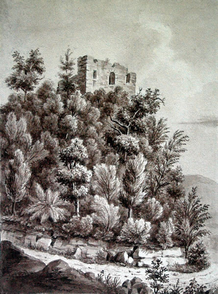 Les ruines du château de Pompey en 1850 Les ruines du château de Pompey en 1850