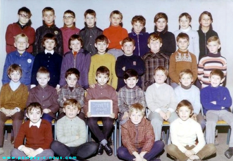 Classe de CM1 école Jeuyeté de Pompey en 1971 (Photographie n°128 ; dépôt de Philippe BASSOT