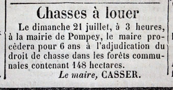 Avis de chasse à louer