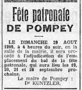 fête patronale à Pompey