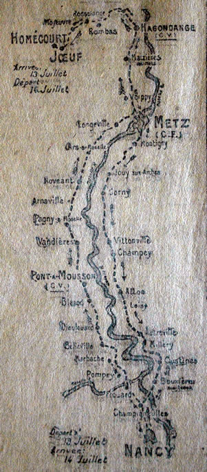 Tracé de la course "Coupe cycliste de Lorraine"