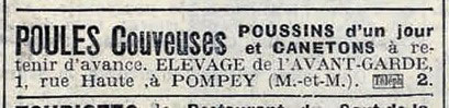 vente de volailles à Pompey