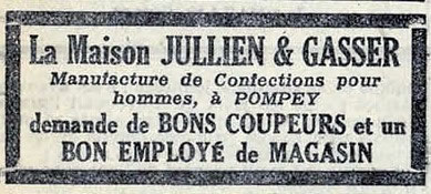 Offre d'emplois chez JULLIEN&GASSER à Pompey