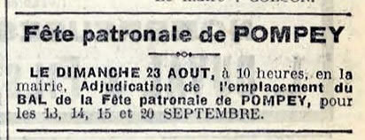 fête patronale de Pompey