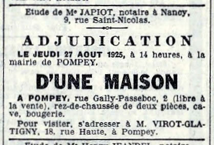 vente d'une maison à Pompey