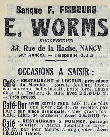 vente d'un restaurant à Pompey