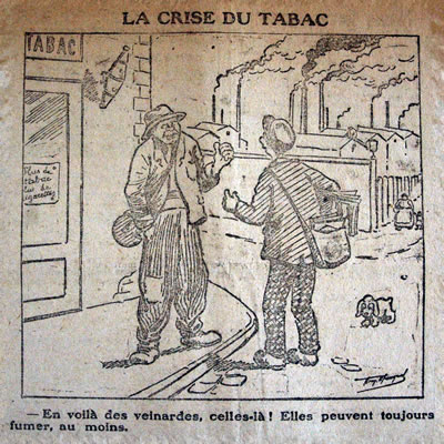 Dessin humouristique sur la crise du tabac